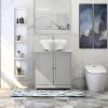 Bonnlo Pedestal Under Sink Storage Bathroom Vanity with 2 Doors Traditional Bathroom Cabinet Space Saver Organizer 23 5/8" x 11 7/16" x 23 5/8" (L x W x H) (Grey) view 2