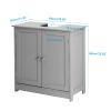 Bonnlo Pedestal Under Sink Storage Bathroom Vanity with 2 Doors Traditional Bathroom Cabinet Space Saver Organizer 23 5/8" x 11 7/16" x 23 5/8" (L x W x H) (Grey) view 3