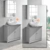Bonnlo Pedestal Under Sink Storage Bathroom Vanity with 2 Doors Traditional Bathroom Cabinet Space Saver Organizer 23 5/8" x 11 7/16" x 23 5/8" (L x W x H) (Grey) view 4