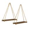 47th & Main Wooden Triangular Wall Shelf, Set of 2, Natural/Jute view 1