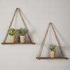47th & Main Wooden Triangular Wall Shelf, Set of 2, Natural/Jute view 2