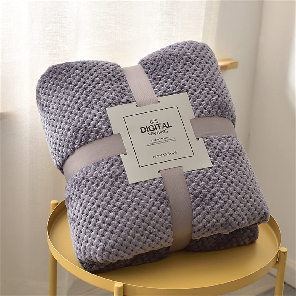 BESTORI Knitted Throw Blanket Cozy Soft Couch Bed Chair Throw Blankets All Season Boho Style Weave Blanket Purple 27.539 Inch