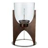 47th & Main Vintage Hurricane Glass Candle Holder, 6" Dia x 12" H, Bronze Stand view 1
