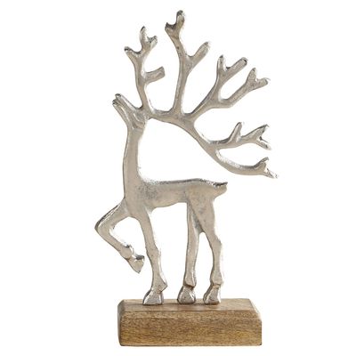 47th & Main Holiday Tabletop Decor, 8.8" Tall, Silver Reindeer