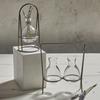 47th & Main 2 Conical Glass Vase in Holder, 7" Tall, Clear view 2
