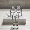 47th & Main 2 Conical Glass Vase in Holder, 7" Tall, Clear view 3