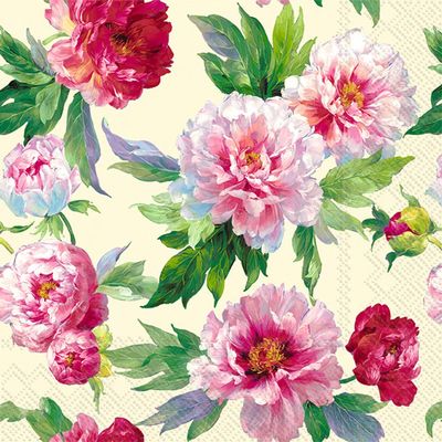 Boston International IHR 3-Ply Paper Napkins, 20-Count Lunch Size, Olga Cream