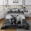 Erosebridal Highland Cow Quilted Animal Coverlet Set Twin Size for Kids Boys Adults Man Longhorn Bull Cattle Bedspread Rustic Farmhouse Quilt Set Bedroom Decor 2 Piece view 2