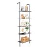 5-Tier Wood Bookcase,Industrial Modern Ladder Shelf Wood Shelves with Metal Frame for Living Room,Kitchen,Office view 1
