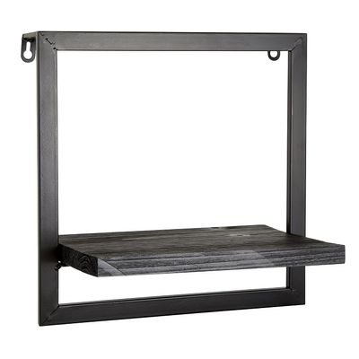 47th & Main Modern Rectangular Floating Wall Shelf, 11.81" Long, Black