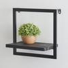 47th & Main Modern Rectangular Floating Wall Shelf, 11.81" Long, Black view 2