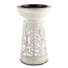 47th & Main Mango Wood Carved Pedestal Candle Holder, Small, Antique White view 1