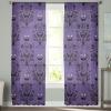 AMZRicher Halloween Haunted House Sheer Curtains 84 Inch Length 2 Panels Set, Halloween Mansion Decor Purple Semi Transparent Voile Rod Pocket Curtains for Living Dining Room Bedroom Drapes view 2