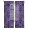 AMZRicher Halloween Haunted House Sheer Curtains 84 Inch Length 2 Panels Set, Halloween Mansion Decor Purple Semi Transparent Voile Rod Pocket Curtains for Living Dining Room Bedroom Drapes view 3
