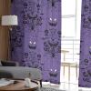 AMZRicher Halloween Haunted House Sheer Curtains 84 Inch Length 2 Panels Set, Halloween Mansion Decor Purple Semi Transparent Voile Rod Pocket Curtains for Living Dining Room Bedroom Drapes view 4