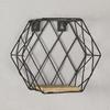 47th & Main Honeycomb Hexagon Floating Wall Shelf, Small, Mango Wood/Black view 2