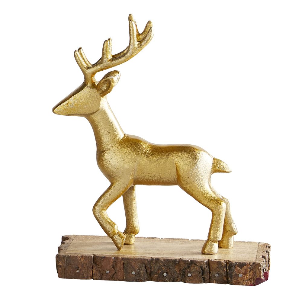47th & Main Holiday Tabletop Decor, 7.2" Tall, 3D Gold Reindeer