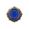 3D European Union Flag Glass Crystal Brooch Metal Souvenir Men Women Clothes Decoration Valentine's Day Birthday Gift view 1