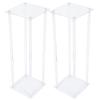 2Pcs Wedding Flower Vase Tabletop Acrylic Flower Stand Floor Vases Clear Wedding Centerpiece Stand Display Rack Aisle Decoration Pillar for Lawn Wedding Hotel Opening Ceremony Banquet Decor (60cm) view 2