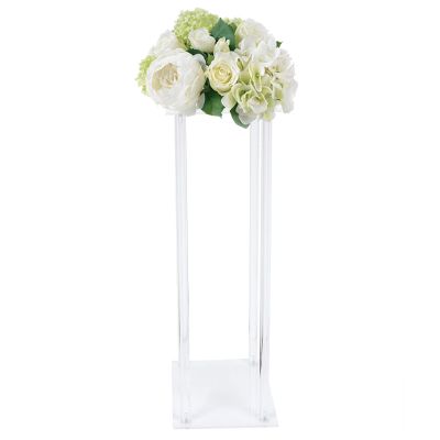 2Pcs Wedding Flower Vase Tabletop acrylic Flower Stand Floor Vases Clear Wedding Centerpiece Stand Display Rack Aisle Decoration Pillar for Lawn Wedding Hotel Opening Ceremony Banquet Decor (80cm)