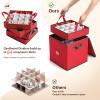 MaidMAX Christmas Ornament Storage Box Holiday Decoration Organizer, 64 Christmas Ball Accessories Holder with Adjustable Dividers, Zippered Closure, 4 Removable Trays, 600D Oxford, 12.9x12.9x13 view 2