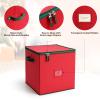 MaidMAX Christmas Ornament Storage Box Holiday Decoration Organizer, 64 Christmas Ball Accessories Holder with Adjustable Dividers, Zippered Closure, 4 Removable Trays, 600D Oxford, 12.9x12.9x13 view 4