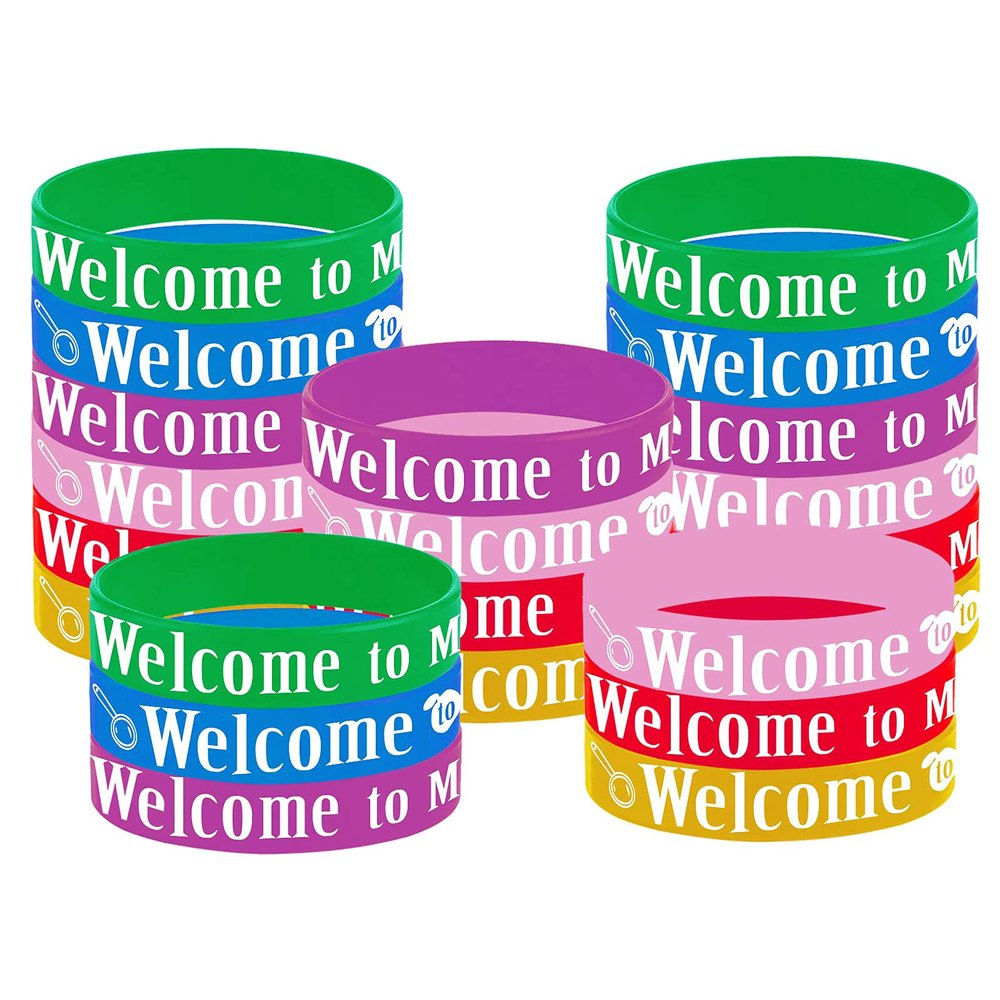 CupaPlay 24PCS Welcome to My Class Party Rubber Wristbands, Welcome Back to School First Day of School Party Supplies Decorations Gifts Prize Goodie Bag Favors Silicone Wristband