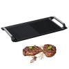 COVERCOOK Griddle Pan, Cast Iron Grill Hot Plate, Rectangular Grill, 2 handles with Flat and Ridged Surface for Induction Electric Cooktop16.7 x 9.1inch view 1