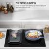 COVERCOOK Griddle Pan, Cast Iron Grill Hot Plate, Rectangular Grill, 2 handles with Flat and Ridged Surface for Induction Electric Cooktop16.7 x 9.1inch view 2