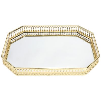 1pc Storage Tray Glass Jewelry Tray Cosmetic Table Plate Vintage Vanity Decorative Glass Ring Dish Vanity Dresser Metal Storage Board Iron