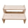 JLXJ Kids Adults Seniors Step Stool, Wooden 2 Step Small Kids Bedside Step Ladder, Non-Slip Foot Mats, for Bathroom Kitchen Bathroom (Size : 504035cm) view 3