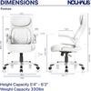 Nouhaus +Posture Ergonomic PU Leather Office Chair. Click5 Lumbar Support with FlipAdjust Armrests. Modern Executive Chair and Computer Desk Chair (White) view 3