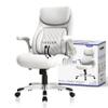 Nouhaus +Posture Ergonomic PU Leather Office Chair. Click5 Lumbar Support with FlipAdjust Armrests. Modern Executive Chair and Computer Desk Chair (White) view 4