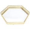 1pc Storage Tray Glass Jewelry Display Organizer Decorative Glass Tray Vanity Jewelry Trinket Holder Round Storage Plate Iron Multipurpose Board view 1
