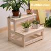 JLXJ Wooden Bed Step Stools for High Beds, Adults Toddlers Seniors 2 Step Stepping Stool, Multi-Purpose Step Ladder, Load: 150kg view 2