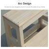 JLXJ 3 Tier Wood Step Stools, Beige Heavy Duty Stepping Ladder for Tall Beds, Waterproof Non-Slip Stool for Adults, Load: 150kg /330Ibs view 4