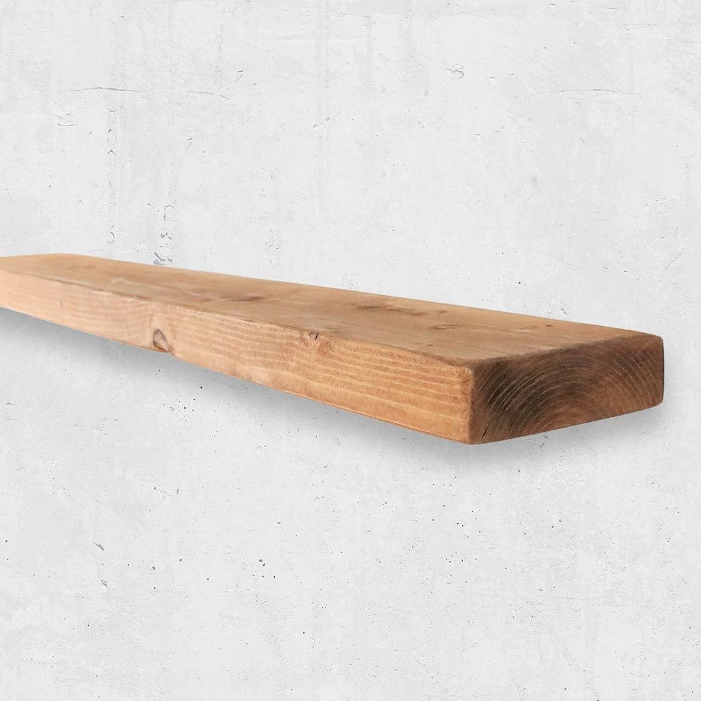 Chill House Flat Chunky Rustic Floating Shelf 6x1.5, Walnut, 20in