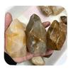 600g-700g Natural Healing Stone Quartz Torch Free Shape Tower Yellow Hematoid Crystal Flame for Home Decoration 1pc view 1