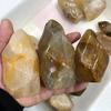600g-700g Natural Healing Stone Quartz Torch Free Shape Tower Yellow Hematoid Crystal Flame for Home Decoration 1pc view 3