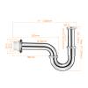Ibergrif Universal Siphon for Sink, Chrome Stainless Steel view 2