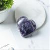 Crocon 50 mm Amethyst Heart stone Big Heart Shape Puff Stones Set 450+ Carats Pocket Crystal Healing Tumble Collection Palm Worry Stone Good Luck Charm Meditation Gift Craft Home Decor view 2