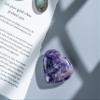 Crocon 50 mm Amethyst Heart stone Big Heart Shape Puff Stones Set 450+ Carats Pocket Crystal Healing Tumble Collection Palm Worry Stone Good Luck Charm Meditation Gift Craft Home Decor view 3