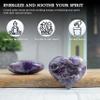 Crocon 50 mm Amethyst Heart stone Big Heart Shape Puff Stones Set 450+ Carats Pocket Crystal Healing Tumble Collection Palm Worry Stone Good Luck Charm Meditation Gift Craft Home Decor view 4