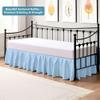 Twin Daybed Skirt 14 Inch Drop, Dust Ruffle Bed Skirts for Daybeds, Split Corners with Three Side Coverage (Light Blue) view 3