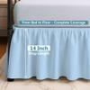 Twin Daybed Skirt 14 Inch Drop, Dust Ruffle Bed Skirts for Daybeds, Split Corners with Three Side Coverage (Light Blue) view 4