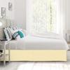 600 Thread Count 100% Cotton 1PC Tailored Pleated Bed Skirt Dust Ruffle Bed Skirt Never Lift Your Mattress Classic 18Drop Length Pleated Styling,Ivory/Split Cal-King view 3