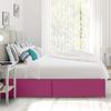 600 Thread Count 100% Cotton 1PC Tailored Pleated Bed Skirt Dust Ruffle Bed Skirt Never Lift Your Mattress Classic 18Drop Length Pleated Styling,Magenta/Split Cal-King view 3
