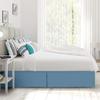 600 Thread Count 100% Cotton 1PC Tailored Pleated Bed Skirt Dust Ruffle Bed Skirt Never Lift Your Mattress Classic 18Drop Length Pleated Styling,Blue Heaven/Split Cal-King view 3