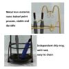 Umbrella Rack Hua Modern Creative Umbrella Stand, Metal Umbrella Storage Rack with Tray, Umbrella/Cane Storage at The Entrance of The Home Hotel Office, Gold, Black (Color : Gold) view 3