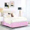 600 Thread Count 100% Cotton 1PC Tailored Pleated Bed Skirt Dust Ruffle Bed Skirt Never Lift Your Mattress Classic 18Drop Length Pleated Styling,Lilac/Split King view 1